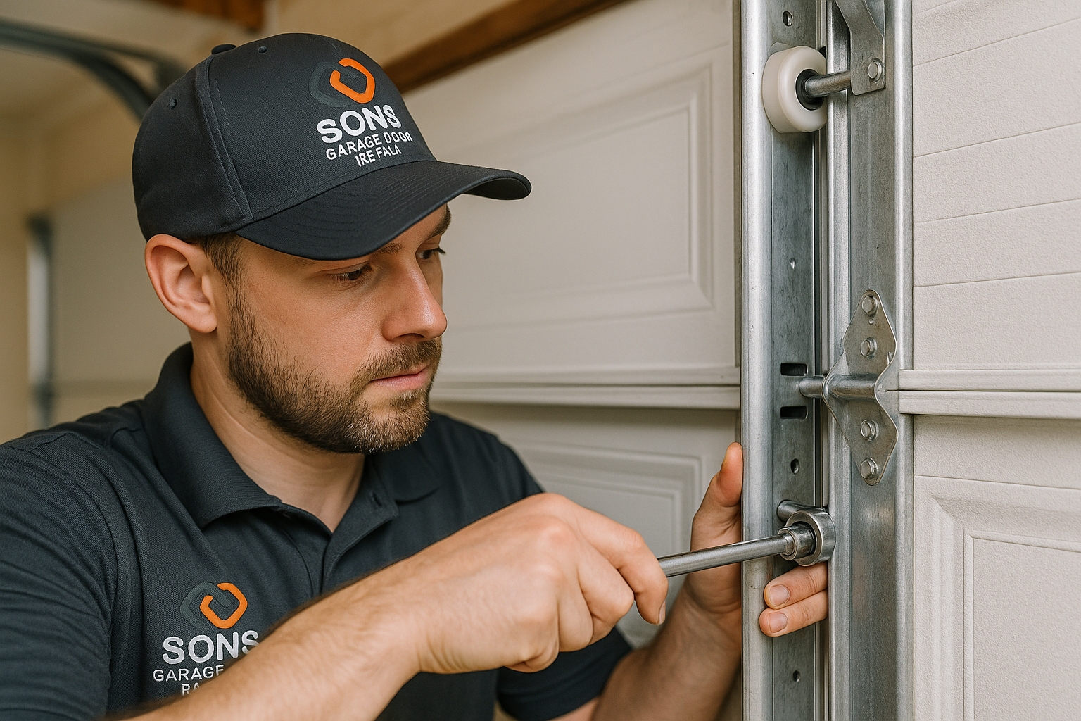 Garage Door Track Repair in Brea